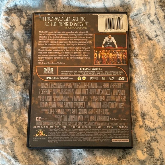 A Chorus Line Good  Pre-Owned Michael Douglas MGM 1985 - Picture 2 of 6